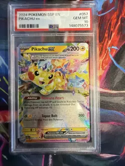 Pokemon Pikachu EX 57/191 SV Surging Sparks PSA 10 GEM MINT - Image 1