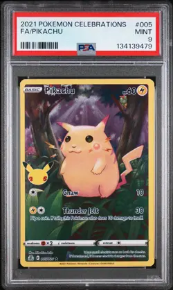 2021 POKEMON CELEBRATIONS #005 FULL ART/PIKACHU PSA 9 - Image 1