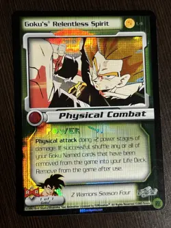 Goku's Relentless Spirit GKI Foil Rare DBZ CCG Card L4Dragon Ball Z Score TCG - Image 1