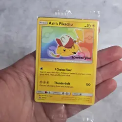 SEALED Ash’s Pikachu TCG SM108 2017 Promo Card Pokemon "I Choose You" Clean - Image 1