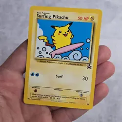 Surfing Pikachu Black Star Promo WOTC 28 Pokemon Card NM Condition - Image 1