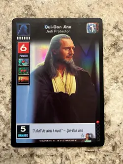 Qui-Gon Jin Jedi Protector Holo Young Jedi CCG Card Star Wars Near Mint! Rare F2 - Image 1