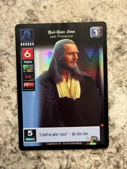 Qui-Gon Jin Jedi Protector Holo Young Jedi CCG Card Star Wars Near Mint! Rare F2 - Image 2