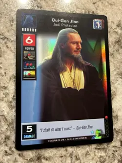 Qui-Gon Jin Jedi Protector Holo Young Jedi CCG Card Star Wars Near Mint! Rare F2 - Image 4