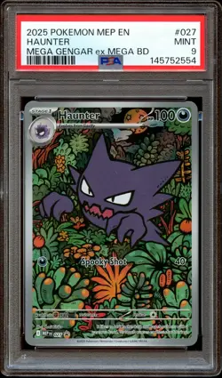 PSA 9 MINT Haunter 027 MEP ILLUSTRATION RARE PROMO MEP027 Pokemon Card 554 - Image 1