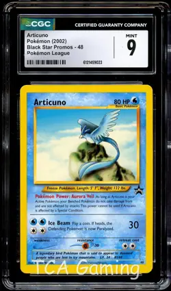 CGC 9 MINT Articuno # 48 WOTC Black Star PROMO League Pokemon Card 023 - Image 1