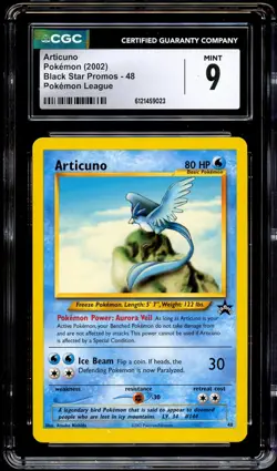 CGC 9 MINT Articuno # 48 WOTC Black Star PROMO League Pokemon Card 023 - Image 2