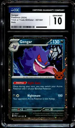CGC 10 GEM MINT Gengar 057/091 COSMOS HOLO Trick or Trade Pokemon Card - Image 2