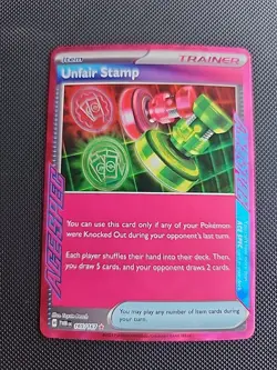 Unfair Stamp - 165/167 -Twilight Masquerade ACE Spec Pokemon Card #Y308 - Image 1