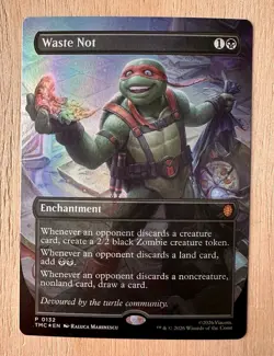 MTG Waste Not BORDERLESS FOIL 0132 TMC - Image 1