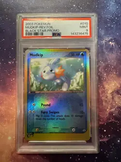 2003 POKEMON BLACK STAR PROMO #010 MUDKIP-REVERSE FOIL PSA 9 - Image 1
