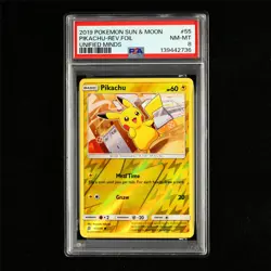 PSA 8 NM-MT 2019 Pokemon ENG Pikachu 55/236 REV.FOIL - Image 2