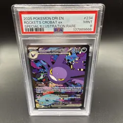 2025 POKEMON DRI EN-DESTINED RIVALS #234 TEAM ROCKET'S CROBAT EX PSA 9 - Image 1