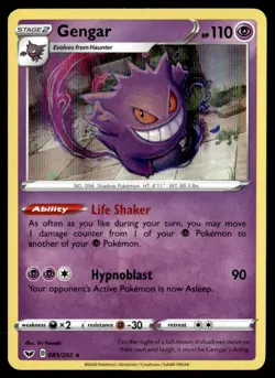 Gengar Holo Rare SWSH01: Sword & Shield Base Set 085/202 NM Pokemon TCG - Image 1