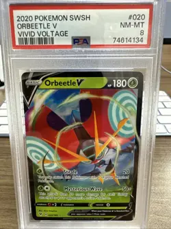Pokemon 2020 Orbeetle V Vivid Voltage Psa 8 - Image 1