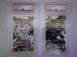Pokemon PSA 9 White Flare Black Bolt Sealed Booster Pack Lot Slabs Graded - Image 1