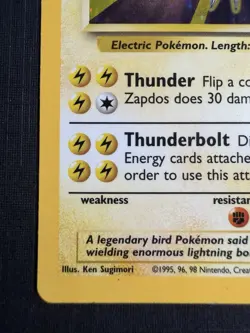 Pokemon TCG Zapdos Base Set 16/102 Holo Rare 90 HP Thunderbolt 1999 Wizards - Image 4