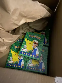 Merlin 2000 Pokemon Tattoo Boxes Lot Of 5, 50 Packs Per Box - Image 1