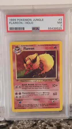 1999 Pokemon Jungle Flareon Holo PSA 7 - Image 1