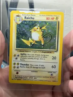 Pokemon Raichu 14/102 Base Set Holo 80 HP Holo Rare 1999-2000 English - Image 1