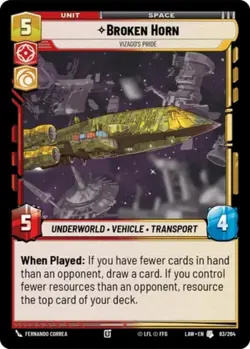 Star Wars Unlimited - Lawless - 83/264 - Broken Horn - Vizago's Pride - Image 1