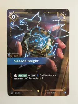 Seal of Insight Overnumber - Riftbound SPIRITFORGED - 229/221 English - Image 1