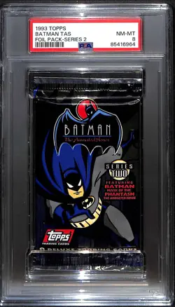 1993 Topps Batman The Animated Series PSA 8 NMMT Seal Series 2 Foil Pack B87719 - Image 1