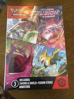Pokemon TCG: Sword & Shield Fusion Strike 3 Booster Pack Hanger New Factory Seal - Image 1
