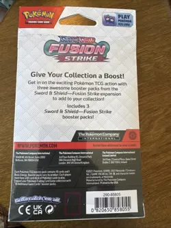 Pokemon TCG: Sword & Shield Fusion Strike 3 Booster Pack Hanger New Factory Seal - Image 2