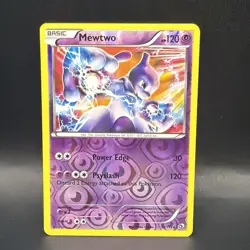 Pokemon Mewtwo TCG Reverse Holo Rare Card 53/113 B&W Legendary Treasures - Image 1