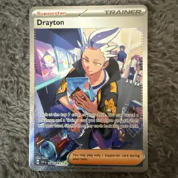 Pokemon TCG Surging Sparks Drayton Full Art Trainer Card 244/191 - Image 1
