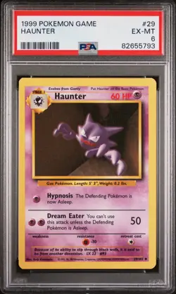 PSA 6 - Shadowless Haunter 29/102 Base Set 1999 - Pokemon Card - EX MINT - Image 1