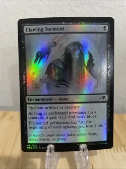 MTG Clawing Torment FOIL #091/302 Kamigawa: Neon Dynasty Common NEO NM/M - Image 1