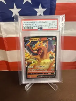 2020 POKEMON JPN SWORD & SHIELD CHARIZARD VMAX STARTER SET CHARIZARD V PSA 10 - Image 1