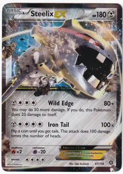 Steelix EX 67/114 Holo Rare EX Steam Siege Pokemon Lightly Played - Image 1