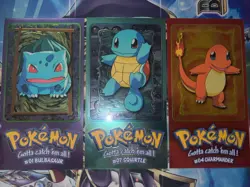 Pokemon TOPPS Series 1 - JUMBO STARTER SET - Bulbbasaur, Charmander, Squirtle! - Image 1
