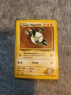 Lt Surge's Magnemite 80/132 Pokemon Card Gym Heroes Set WOTC TCG NM/LP Vintage - Image 1