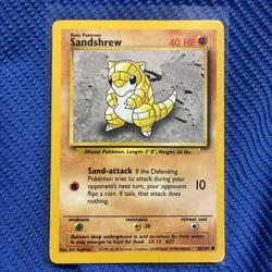 1999 POKEMON GAME 62 SANDSHREW Mint Conditions Perfect - Image 1