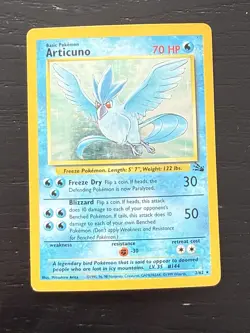 Pokemon Articuno Holo 2/62 Fossil Set WOTC 1999 Vintage Card - Image 1