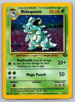 Pokemon TCG Nidoqueen Jungle 7/64 Holo Unlimited Holo Rare - Image 1