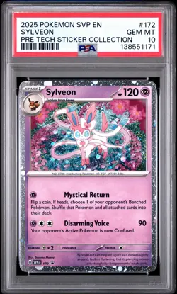 Pokemon Prismatic Evolutions Sylveon #172 Tech Sticker Collection Promo - PSA 10 - Image 1
