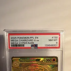 Pokemon Mega Charizard X EX 130/094 Phantasmal Flames Hyper Rare Holo PSA 8 - Image 3