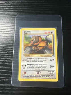Tauros 62/130 Base Set 2 WOTC Vintage Pokemon - Image 1