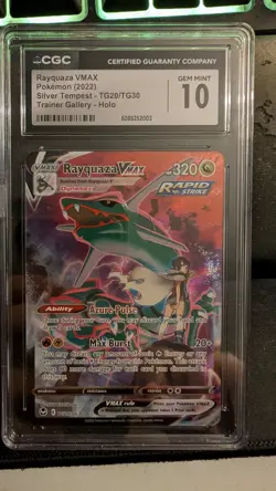 Pokemon TCG Rayquaza VMAX TG20/TG30 Silver Tempest CGC GEM MINT Grade 10 - Image 1