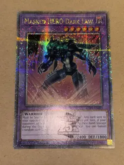 Masked HERO Dark Law RA01-EN025 Quarter Century Secret Rare YuGiOh! NM - Image 1