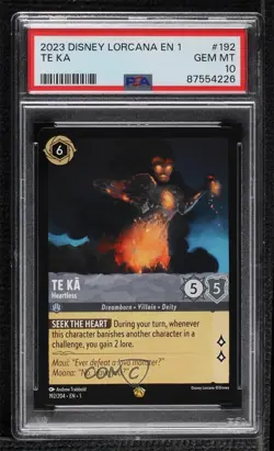 2023 Lorcana - The First Chapter 1 Legendary Te Ka Heartless #192 PSA 10 GEM MT - Image 1