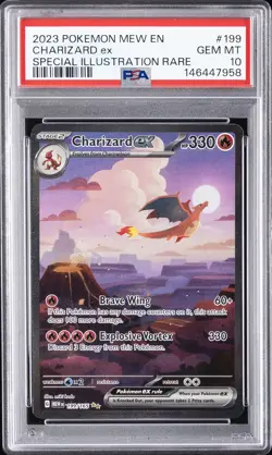 2023 POKEMON MEW EN-151 SPECIAL ILLUSTRATION RARE #199 CHARIZARD EX PSA 10 - Image 1