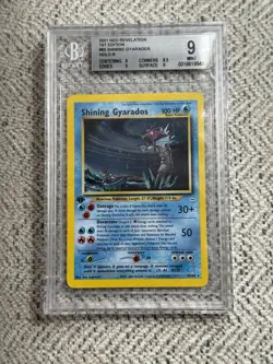 2001 Pokemon Shining Gyarados BGS 9 1st Edition Neo Revelation Holo 65/64 Mint - Image 1
