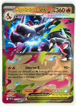 Pokemon Card Mega Charizard X EX 013/094 Phantasmal Flames Half Art Rare NM - Image 1