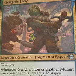 Magic: The Gathering Legendary Creature Genghis Frog Card TMNT - Image 1